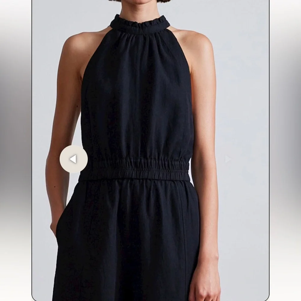 NWT Apiece Apart New Archer Jumpsuit in Black Linen & Organic Cotton Blend - Picture 5 of 13